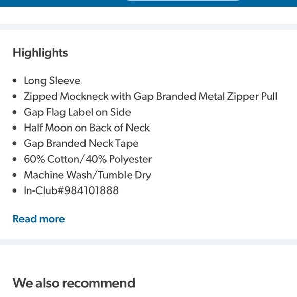 NWT GAP Indigo Blue Half Zip Pullover Sweater 3XL - Picture 10 of 14